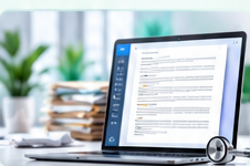 After Summit - Organized medical records on laptop screen
